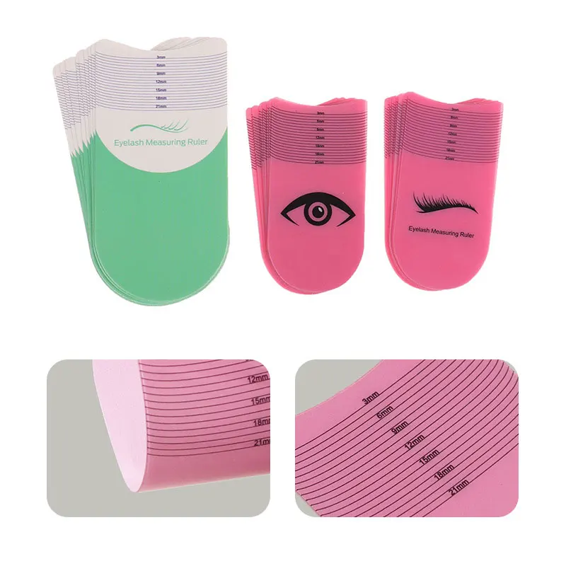Regla de medición de longitud de pestañas, herramienta de maquillaje de plástico suave, accesorio de crecimiento de extensión de pestañas, 10 Uds.