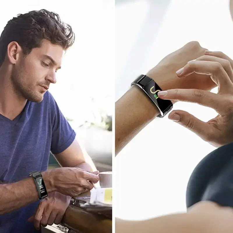 Nuevas pulseras inteligentes 2 en 1 con auriculares Bluetooth, pulsera de Fitness, llamadas de voz, Monitor de ritmo cardíaco, reloj inteligente para hombres
