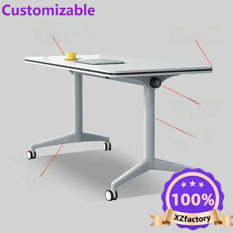 Factory Direct 2026 Training table and chair combination mobile desk long table mechanism folding conference long table desk