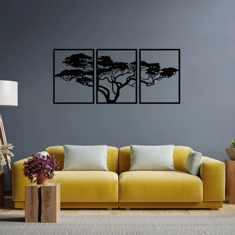 

Шедевр в стиле фрески для повышенного домашнего декора。 Зачарованное дерево жизни Металлическое настенное искусство: