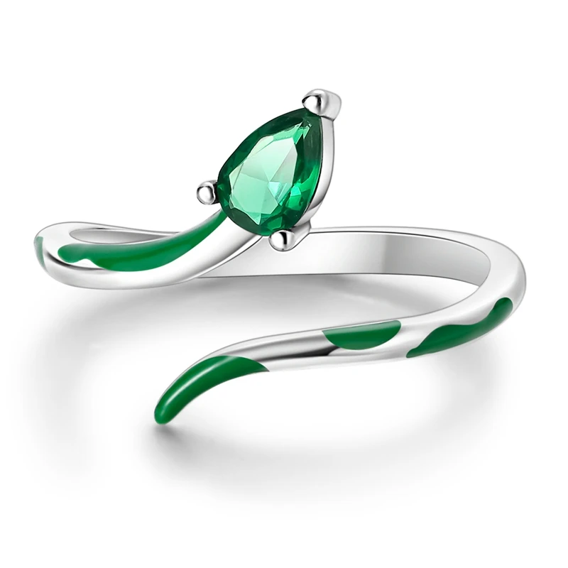 Women's Blue Star Clover Adjustable Ring, 925 Sterling Silver