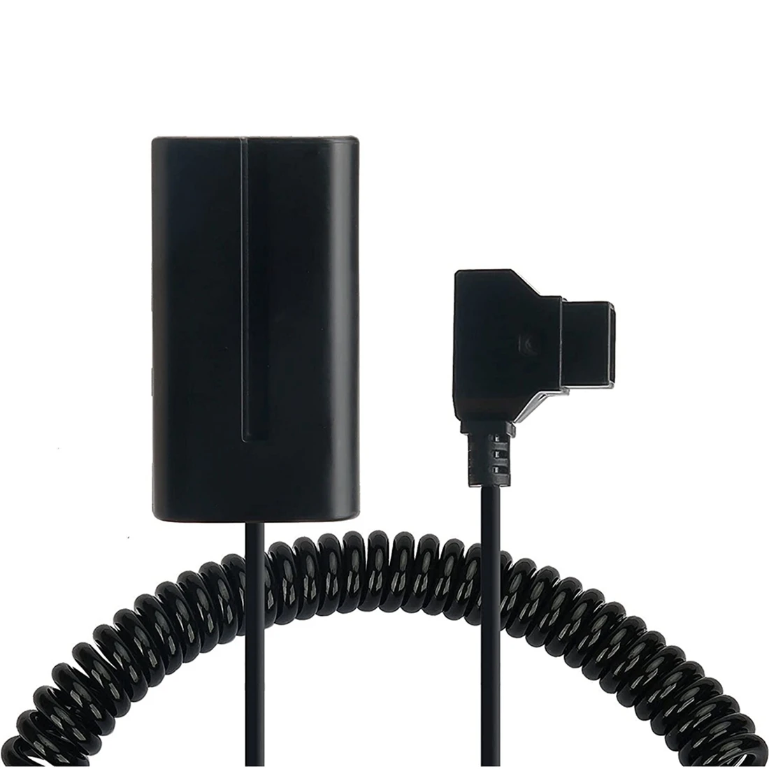 Coiled D-Tap to L-Series F550 Battery Dummy Cable for Sony Feelworld/Atomos Shinobi Small Hd/Andycine Camera Monitor