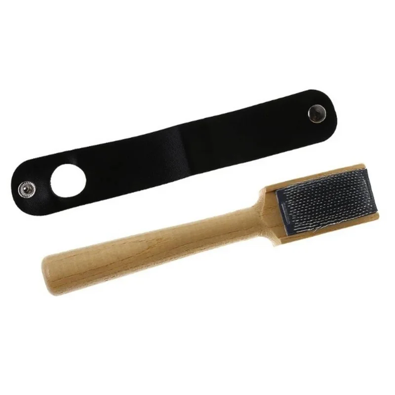 Nettoyeurs de fils à semelle en daim et bois, brosse de nettoyage pour chaussures de danse, AT64