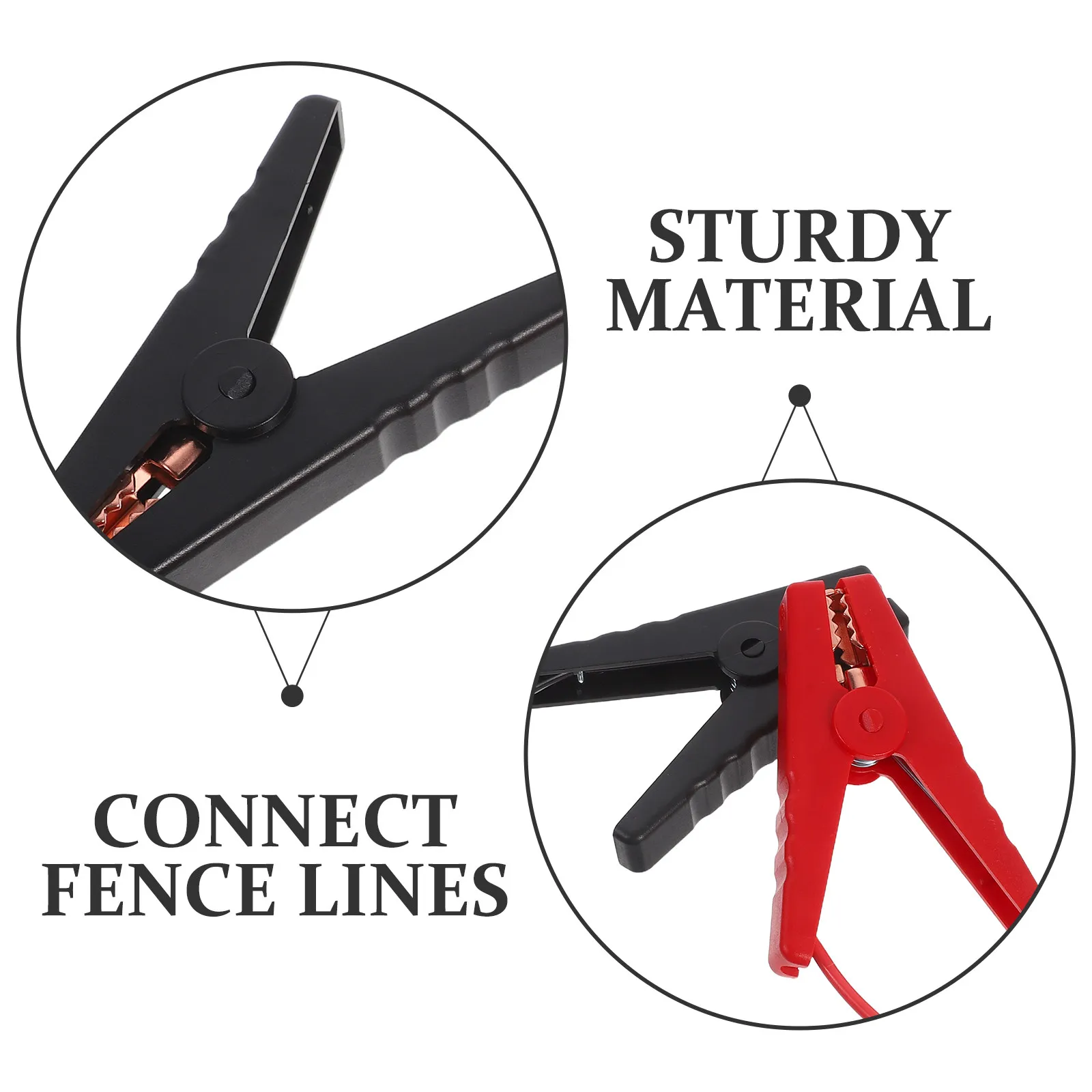 2Pcs Electric Fence Jump Cable Copper Core PP Insulated for Farm Animal Containment Connects Chicken Rabbit Dog Pig Cow Horse