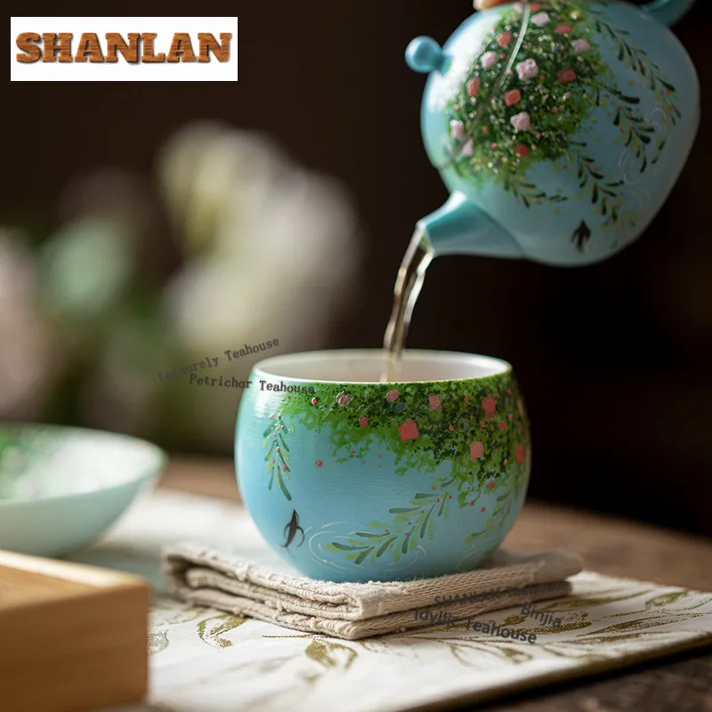 110ml Greasepaint Wicker Swallow Teacup Handmade Tea Bowl Tea Cup Set Tea-tasting Personal Cup Jianzhan Master Cups Teaset Gifts