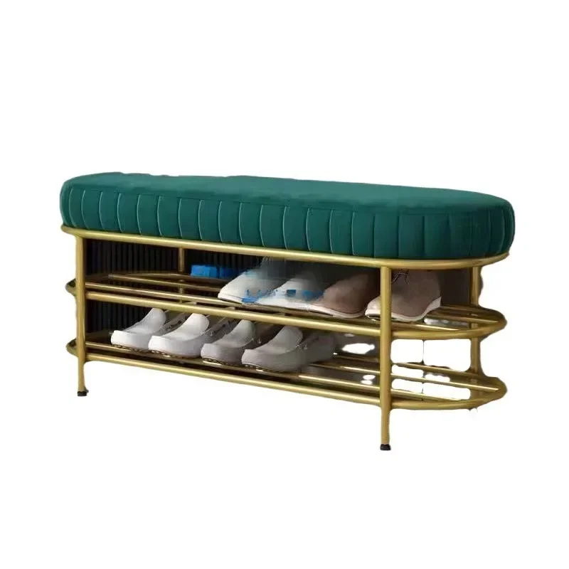Nordic light luxury home can sit shoe changing stool, shoe rack, soft bag seat cushion storage bench
