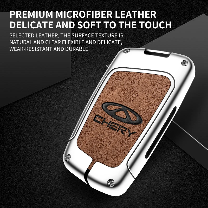 Zinc Alloy Car Key Case Cover Shell For Chery ARRIZO7 E3 E5 A3 A5 Tiggo 2 3 5 3X Fulwin2 Eastar Arrizo M7 Keychain Accessories
