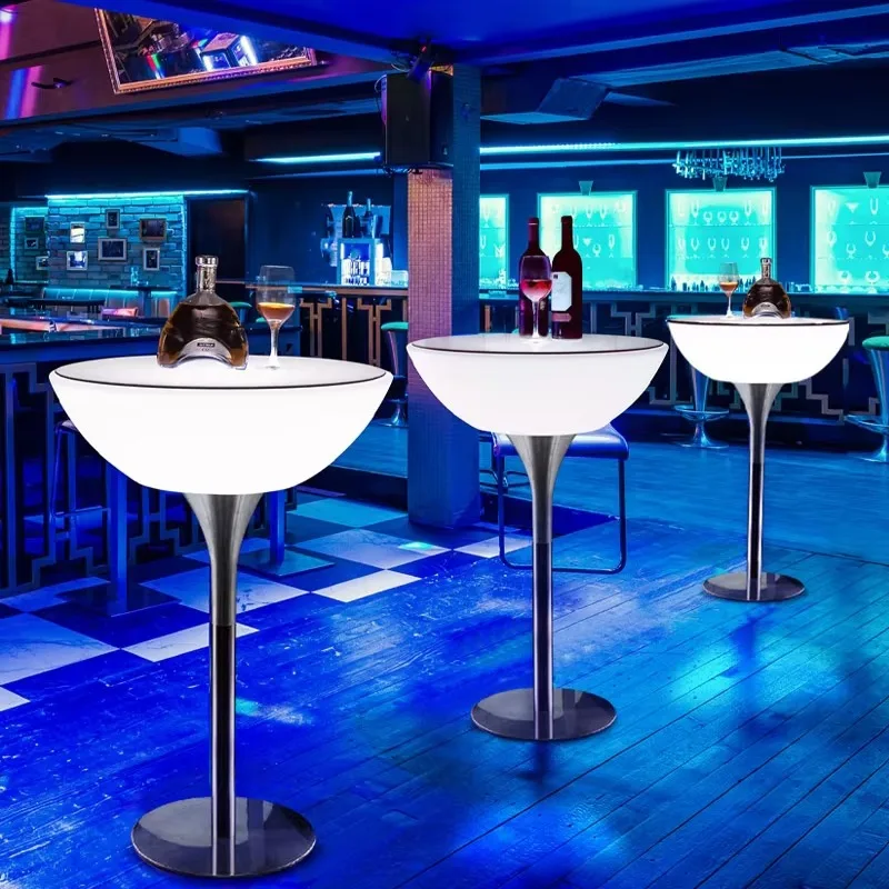 Bar Table Pub High Table Round Scatter Creative Club Cocktail Luminous Led Bar Table For Outdoor Garden Party Event Event Decor