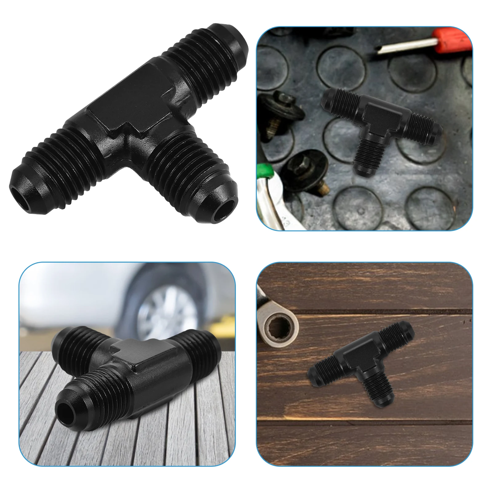 

Brake Tee Connector Adapter Fittings Car Modification Quick Release Disconnect Metal Engine Fuel Line Kit Hose Connectors Boat