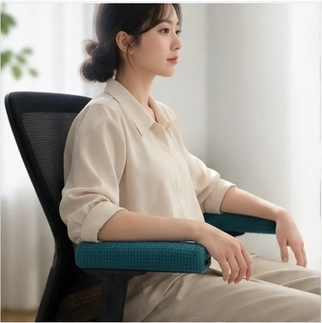 1Pair Dark Green Stretch Jacquard Armrest Slipcover Waterproof Zipper Closure Computer Chair Arm Protector for Office Home