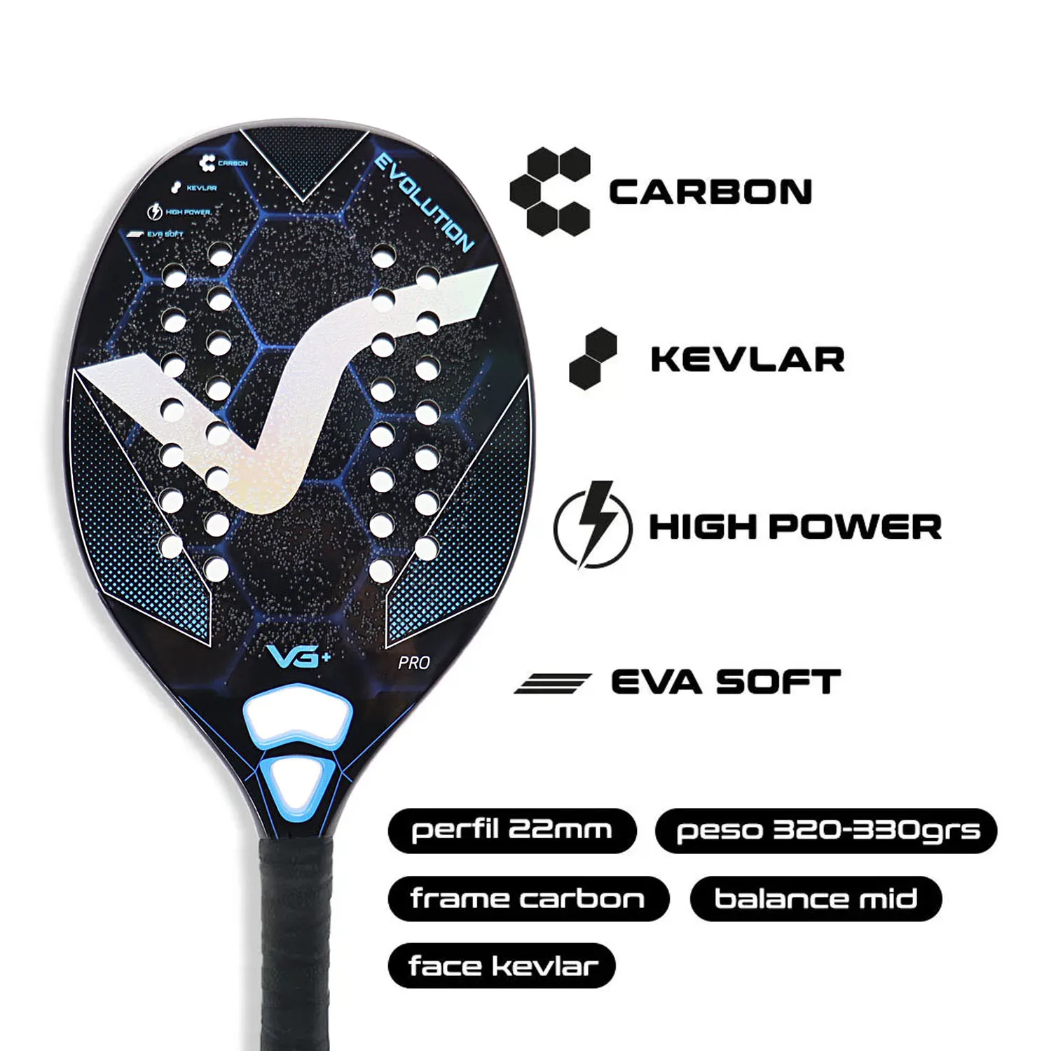 12K/Kevlar/Full Carbon Beach Tennis Racket Set Fiber Rough Surface Outdoor Sports Ball Racket For Men Women Adult Senior Player