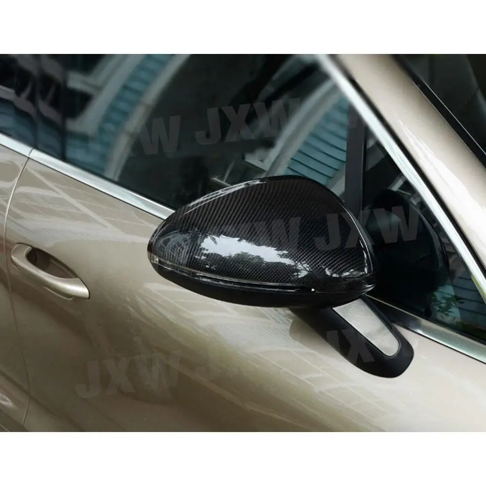 Carbon Fiber Car Side Rearview Mirror Housing Cap Covers for Porsche Macan 2014-2019 Add On Style Trim Caps