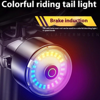 Bicycle Rear Light Red TailLight LED Night Safety Warning Light USB Cycling Tailligh Smart Brake Sensing Light Bike Accessories