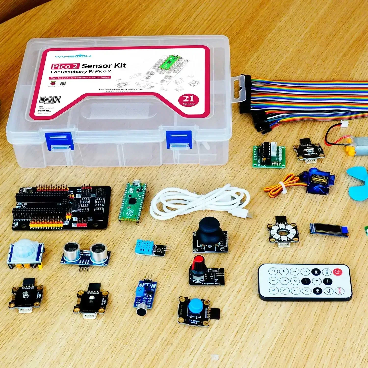 Raspberry Pi Pico 2 Sensor Starter Learning Kit with DIY Electronic Modules MicroPython Programming for Kids Adults Complete Set