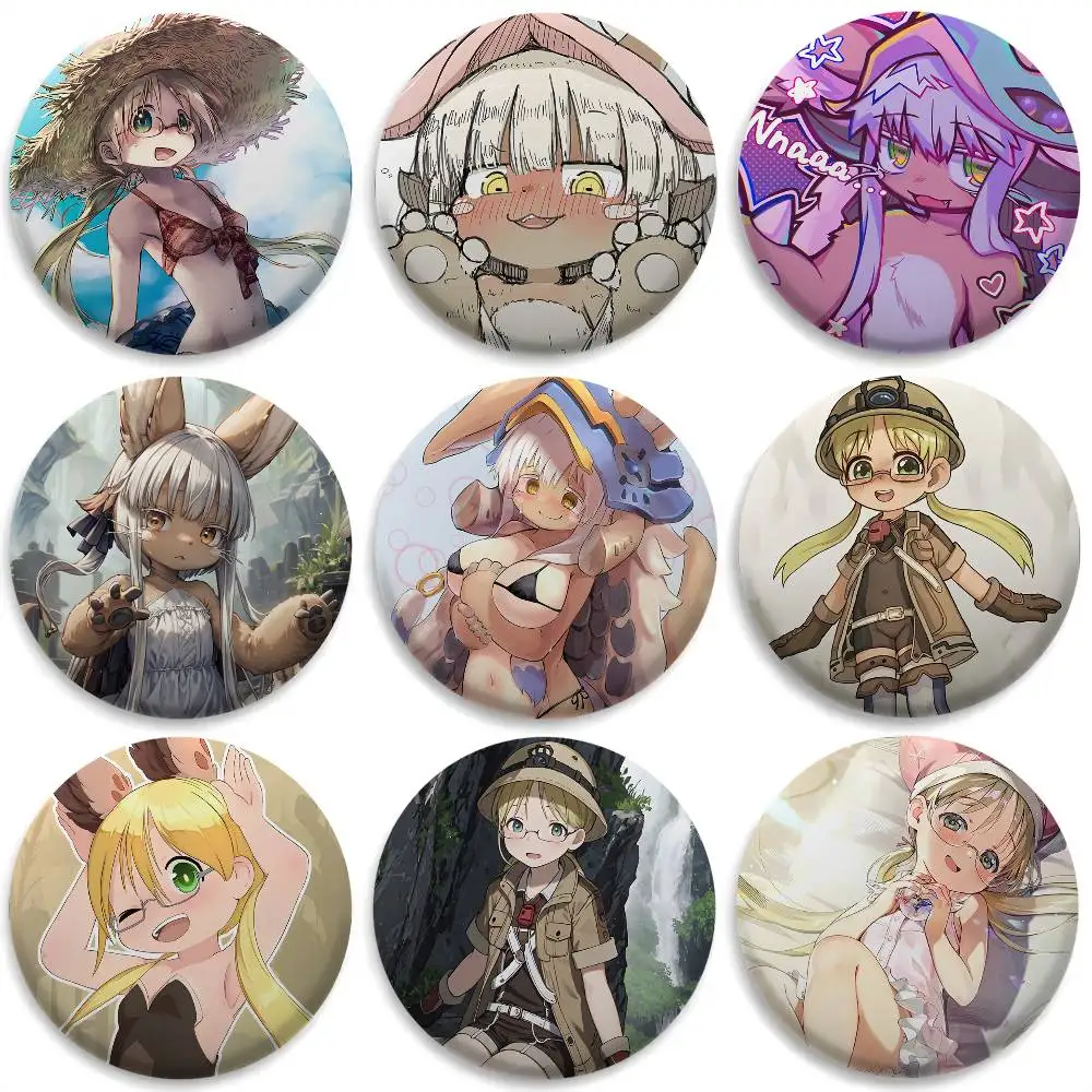 

M-Made In Abyss Sexy Anime Badges Round Exquisite Badge Brooches Creative Pins For Clothes Hat Backpack Gift Accessories