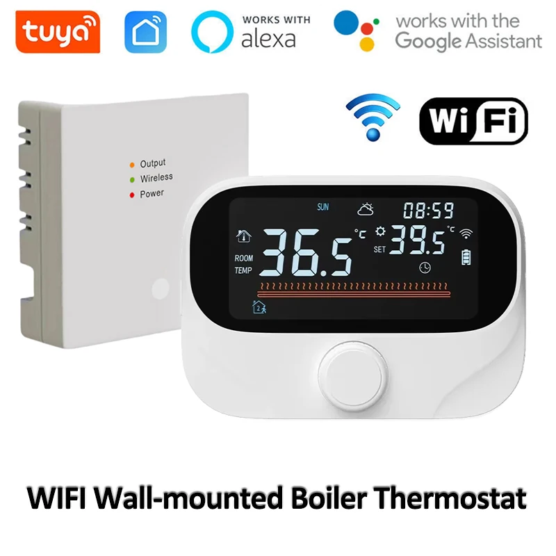 

Tuya Smart Wifi Heating Thermostat Room Wireless Boiler Heater Thermostat APP Remote Control WiFi Temperature Remote Controller