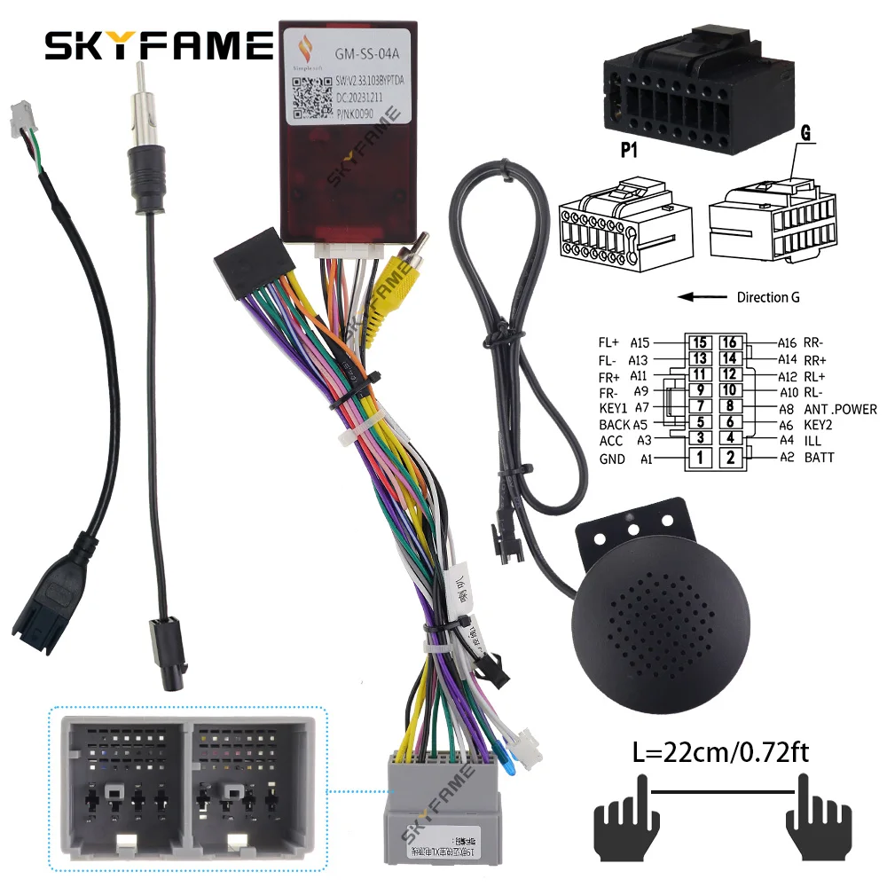 SKYFAME 16pin سيارة ستيريو سلك تسخير محول كابل الطاقة Canbus صندوق لشروليه ماليبو XL شرارة بيت دايو مارتز GM-SS-04A