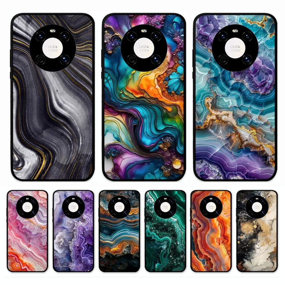 

Marble Agate Pattern Phone Case For Huawei Mate 10 20 30 40 50 Lite Pro Nova 3 3i 5 6 SE 7 Pro 7SE