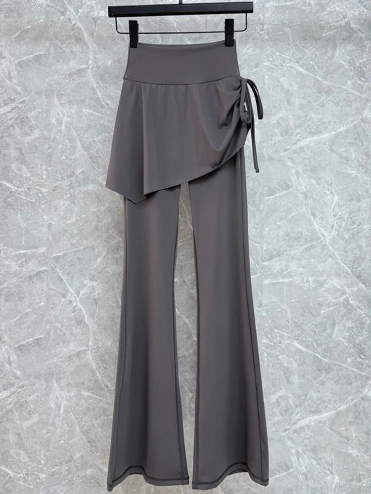 Pantalon de Yoga taille haute pour femmes, Micro évasé, vêtements d'extérieur de sport, Anti-exposition, Pilates, amincissant, jupe de Fitn