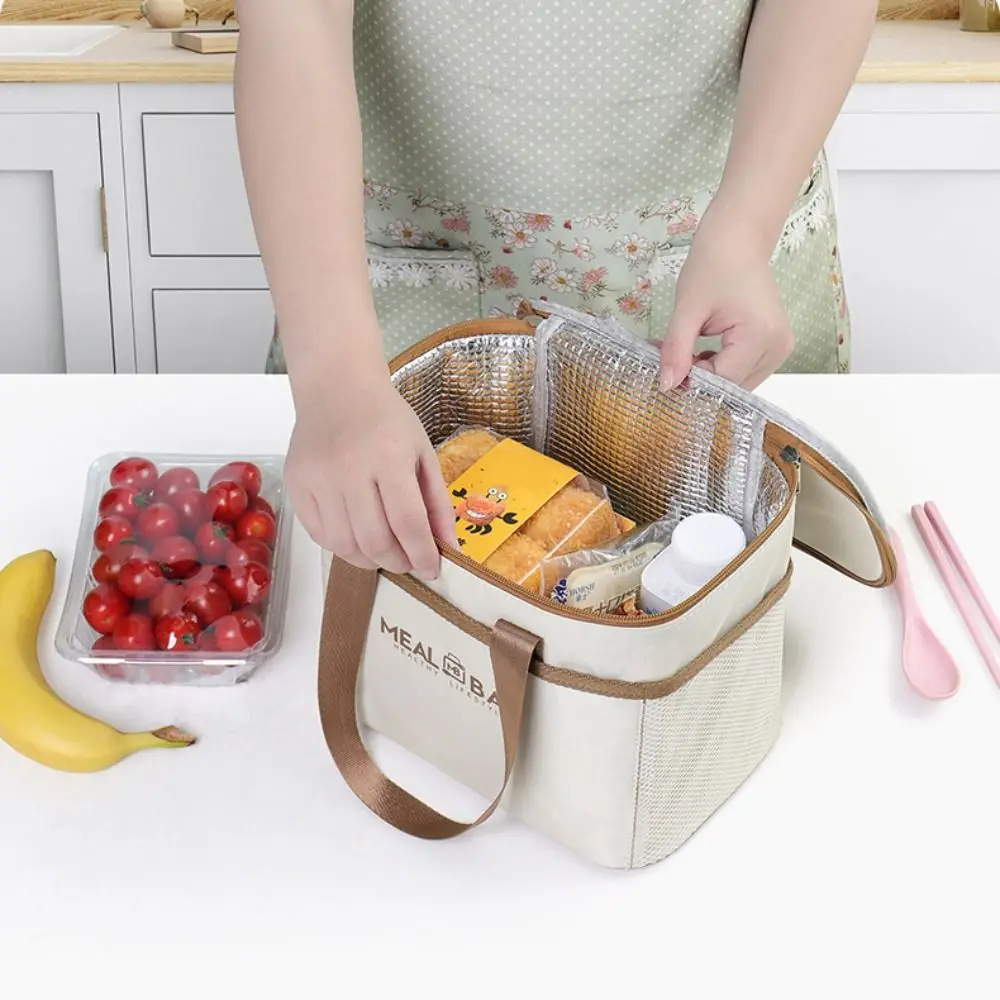 アルミ箔ランチボックス収納袋オックスフォード断熱保温バッグ熱大容量食品保温バッグ女性 1