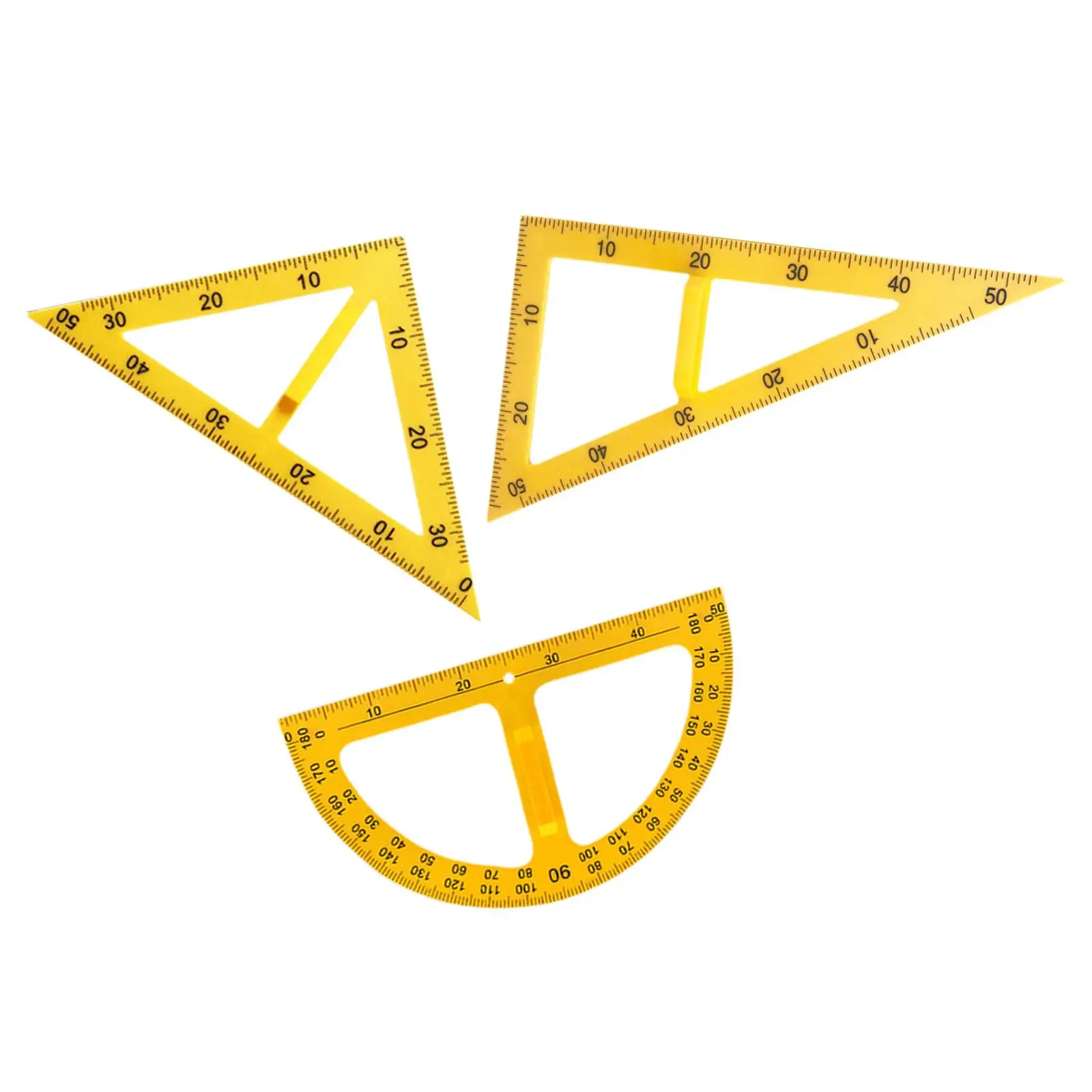 Regla de enseñanza de matemáticas grande, regla triangular de enseñanza multifunción para dibujos, dibujo de ingeniería, pizarra blanca, pizarra