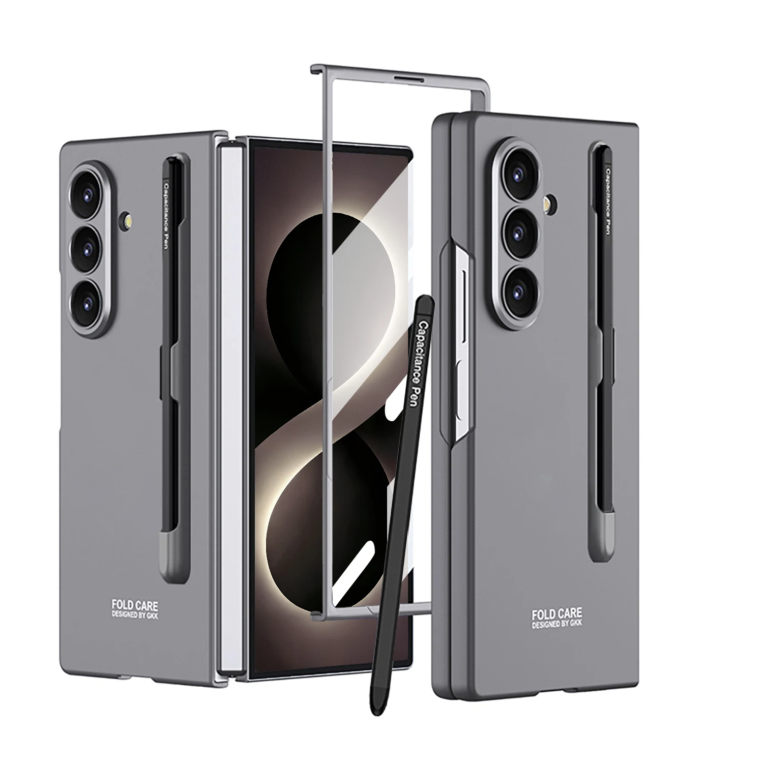 Ultra-thin phone case for Samsung Z Fold 8 Ultra with built-in tempered glass, comes with a stylus, shockproof