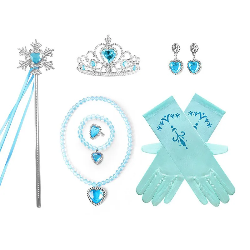 

Gilrs Snowflake Wand Elsa Baby Crown Magic Wand Gloves Hair Accessories Halloween Carnival Party Costume Cosplay Accessories