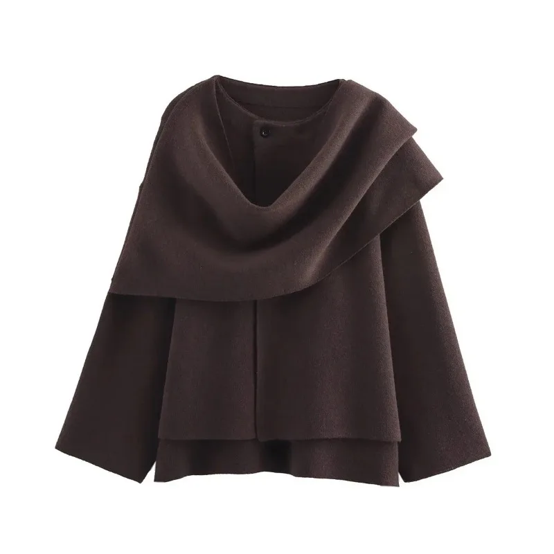 

Fashionable Asymmetric Loose Women's Scarf Shoulder Wrap Knitted Sweater Coat Outerwear Hot Sale Of The Season Style Winter New