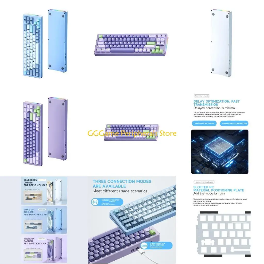

U55B M71 RGB Wireless Keyboard TypeC BT5.0 2.4Ghz 71Keys Hot-Plug Mechanical Keypad