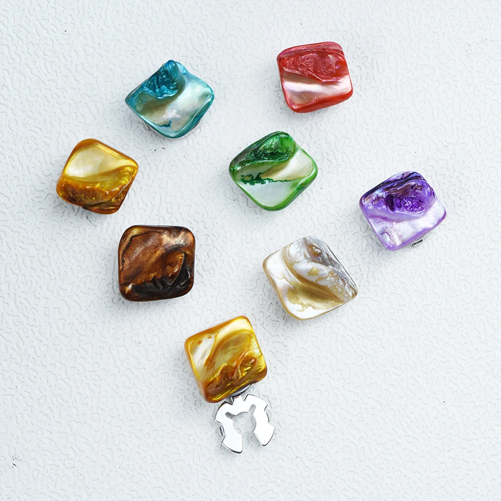 ICEYY Color Irregular Square Shirts Cufflinks Natural Shell Button Covers Set Womens Shirt Cufflinks for Tux Shirt Decoration