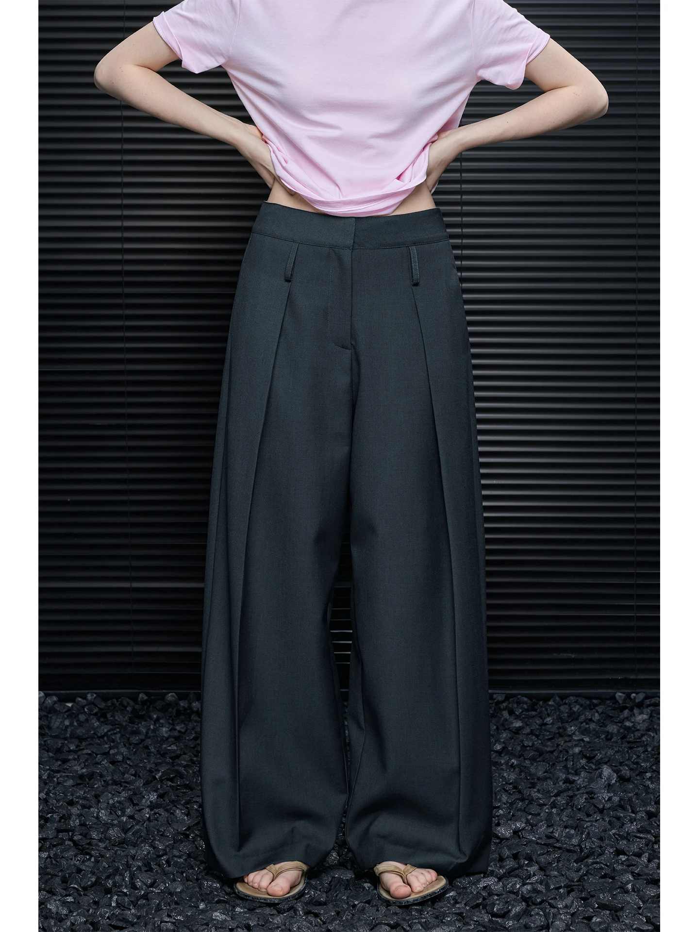 

ay High Waist Straight Leg Suit Pants Women's Wide Leg Trousers Spring 2026 New Sle High End Feelings Super ular