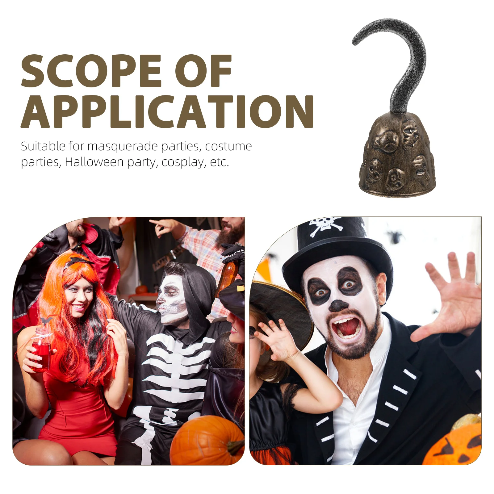 Retro Piraat Haak Plastic Halloween Piraat Feestdecoratie Realistisch Kostuum Prop Accessoire Halloween Home Decor