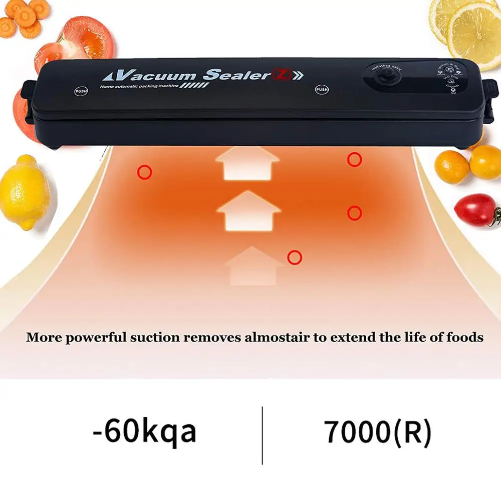 Máquina Automática Seladora de Alimentos e Frutas, Máquina De Embalagem A Vácuo, Uso Doméstico, 220V, 110V, UE, US Compact Design, Frete Grátis