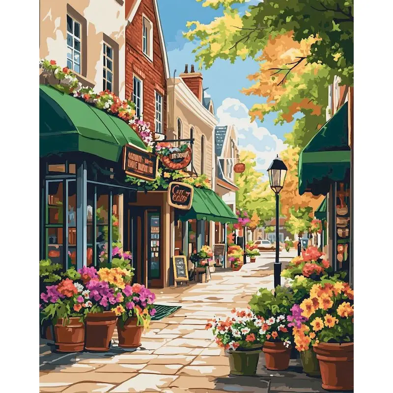 GATYZTORY Paint By Numbers Home Wall Art Decor Diy Gift Street Scenery Paint for Painting Crafts Picture With Numbers