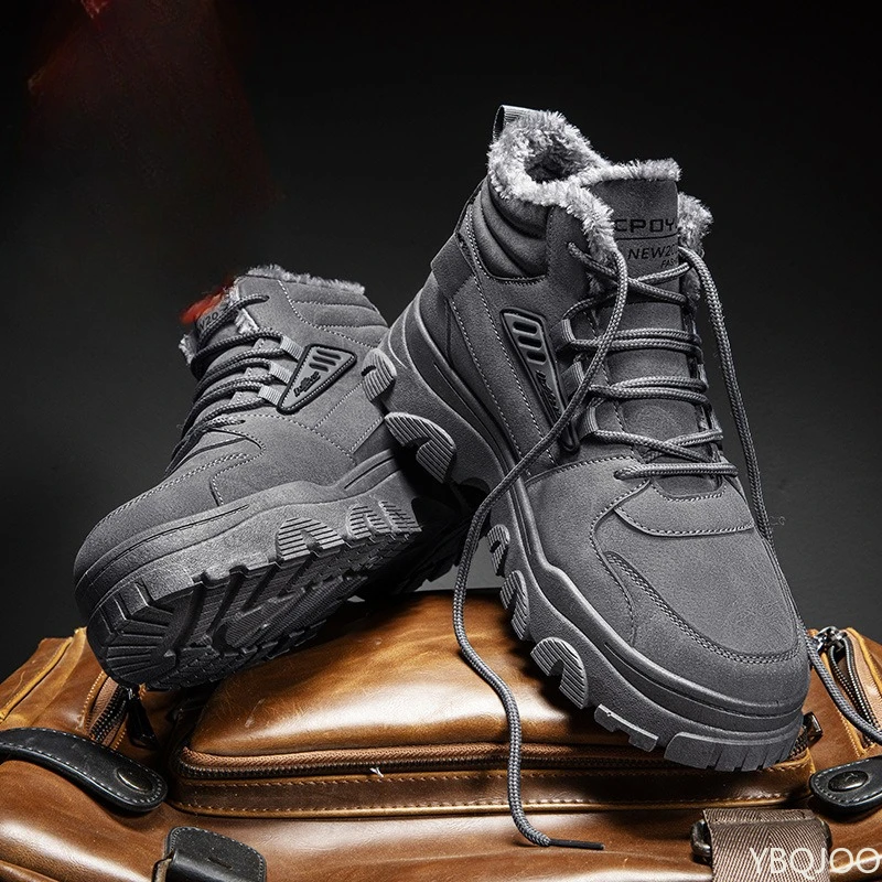 가을 겨울 신상 패셔너블 다용도 하이탑 남성 신발 새로운 따뜻한 면화 부츠 편안한 캐주얼 미니멀리스트 남성 부츠