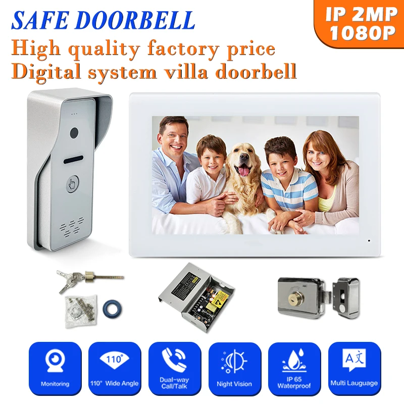 

Top Ten IP Video Door Phone Supplier Visual Doorphone With Night Vision 7 Inch Lcd 1024*600 Pixel Intercom Home Kit Lowest Price