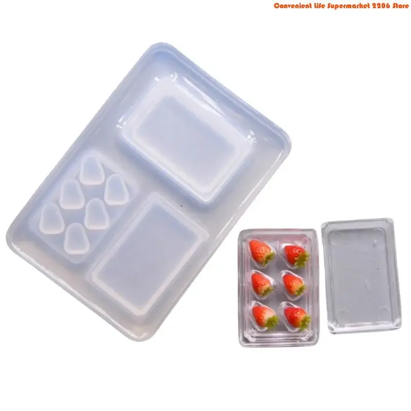 G92D Perfect Detail Silicone Strawberry Mold For Resin Craft And Jewelry Making