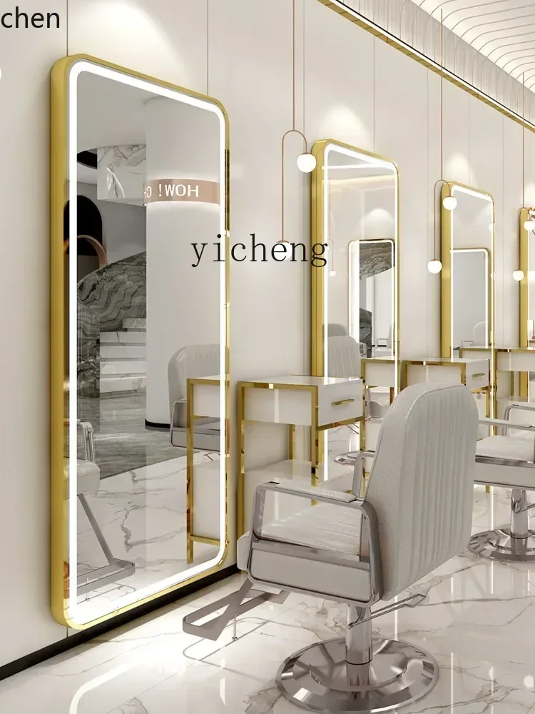H1 new barber shop mirror table hair salon special European mirror hair salon single side