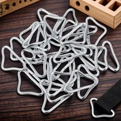 30Pcs Trampoline Triangle Ring Replacement Buckles Metal Galvanized Triangle Rings Buckles Webbing Fixing Parts