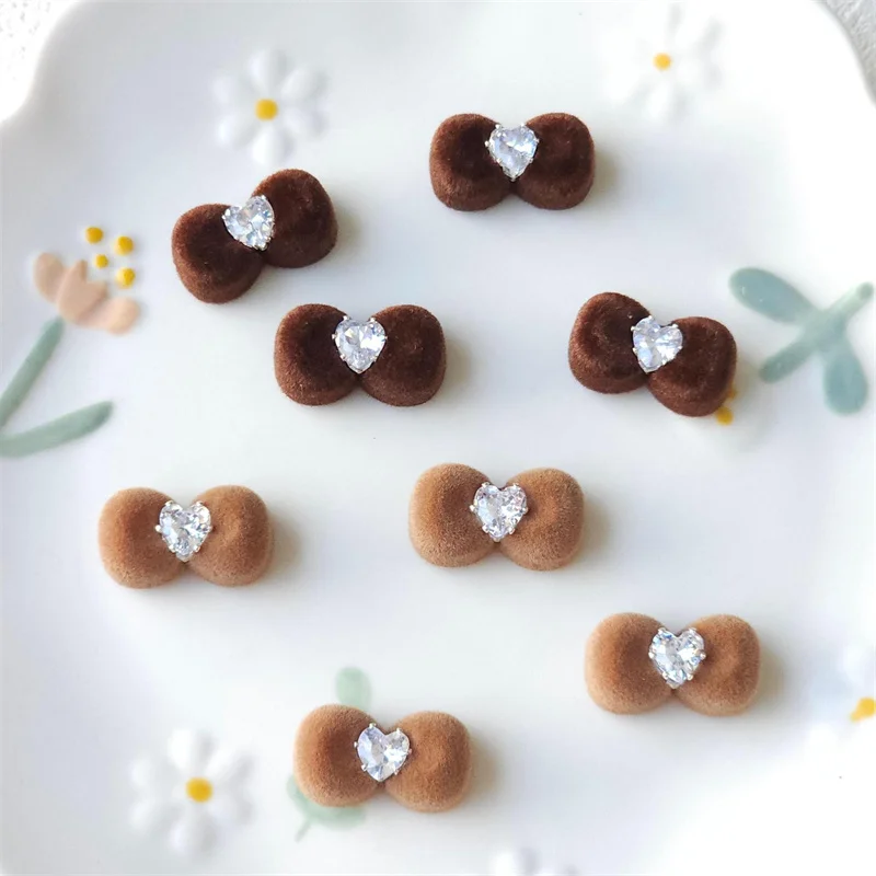 

Зимний стиль, 30 шт./лот, цветной флокированный эффект, мультяшный бант, бант, смоляные бусины-кабошоны, ювелирные изделия «сделай сам», аксессуары для волос, одежда