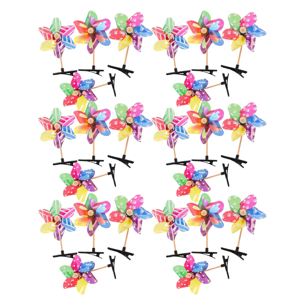 25 Pcs Windmill Hairpin Tools for Styling Women Barrettes Small Accessories Girls Plastic