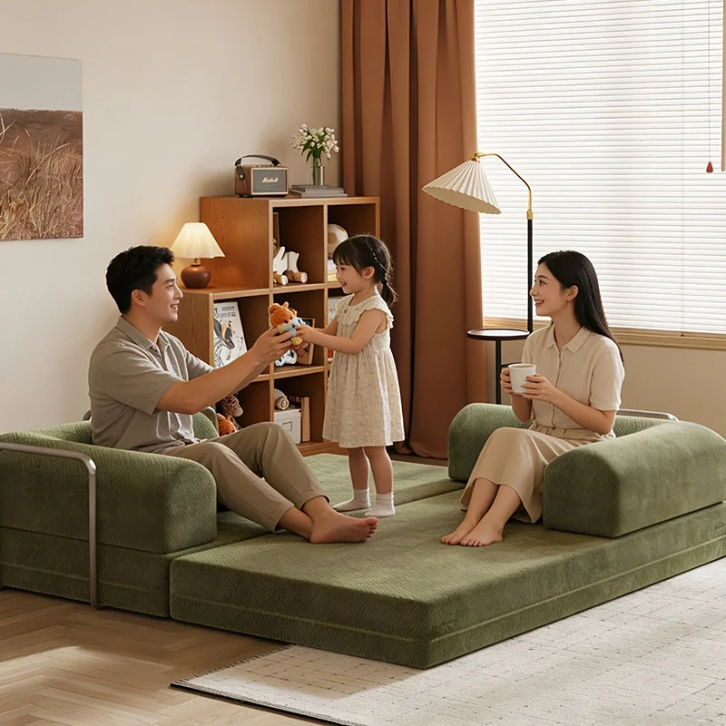 &* Vacuum-compressed Modular Sofa Bed Living Room Foldable Dual-use Small Spaces Removable Washable Lazy Leisure Tatami Modern