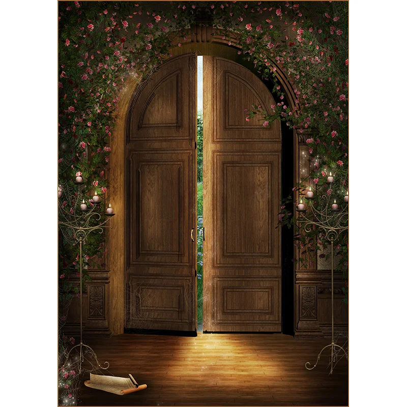 SHENGYONGBAO Goth Fairy Tale Old Palace Bookshelf Arch Window Baby Photography Backdrops Halloween Photo Backgrounds WSH-01