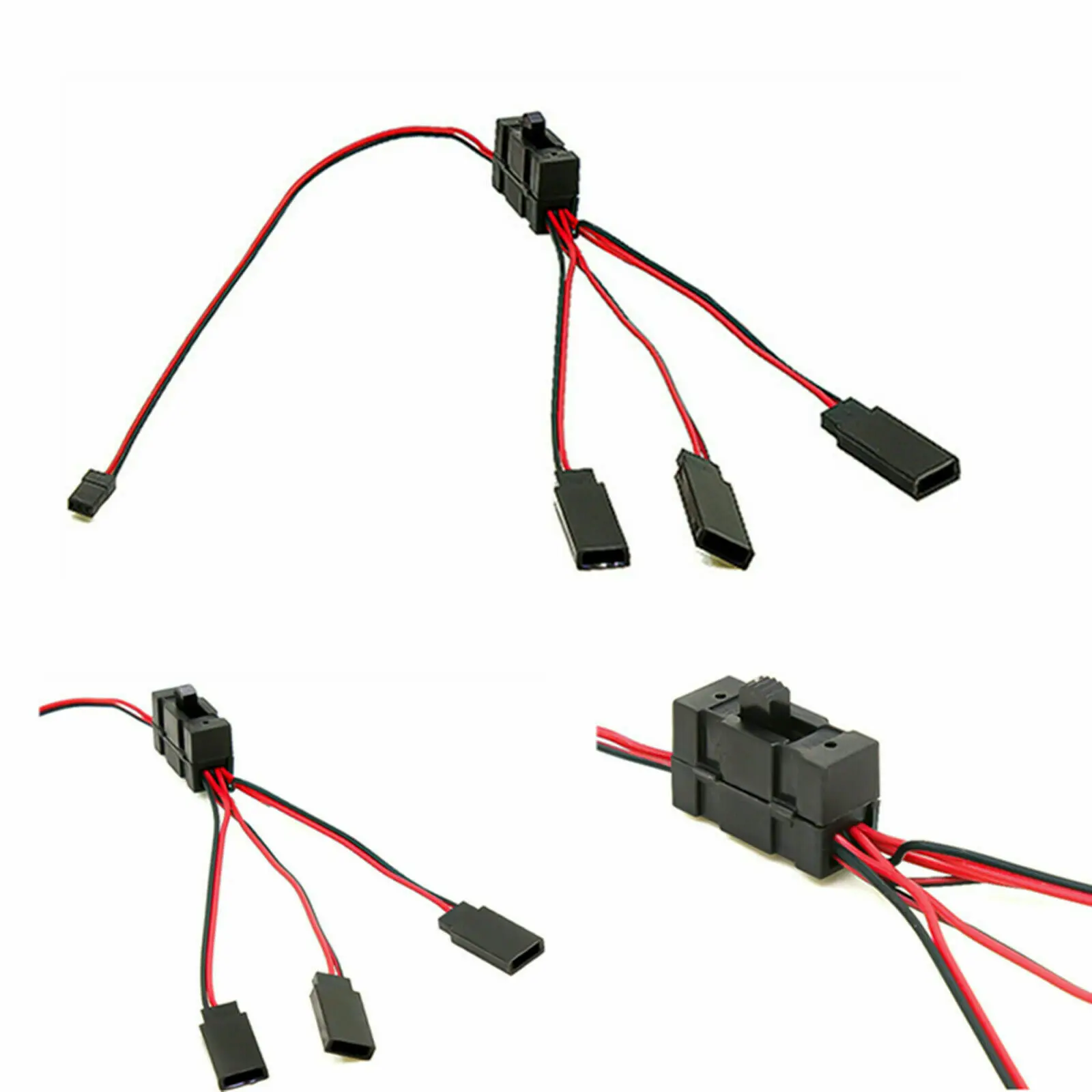 3 Way Wire LED Light On/off Switch Y Cable for 1/10 SCX10 TRX-4 RC Crawler Car On-off Y Connector Adapter RC Car Accessory