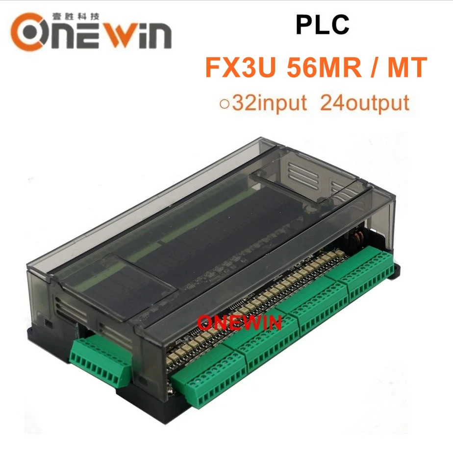 FX3U-56MR 56MT PLC industrial control board Programmable 32 Input 24 Output 6AD 2DA and RTC RS485 Modbus RTU communication