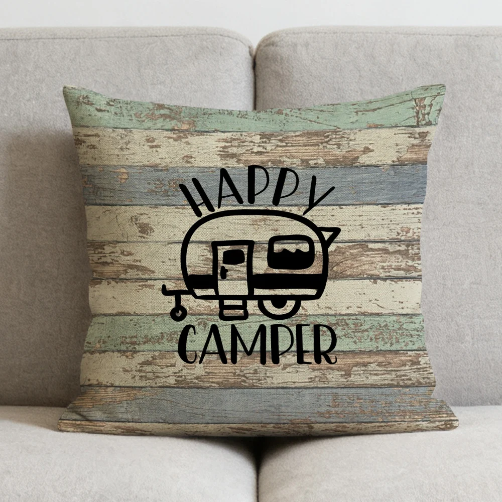 Camping Days Camper Throw Pillow Cover Home Garden Sofa Decorative Cushion Case Outdoor Camping Pillowcase