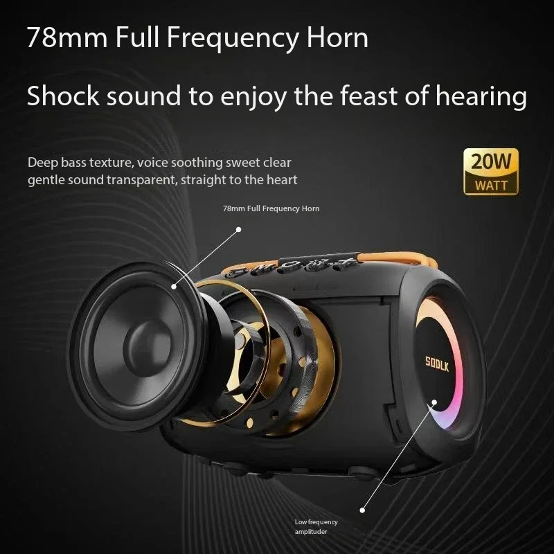 SODLK TX11 مكبرات صوت بخاصية البلوتوث ستيريو صغير محيطي مضخم صوت صغير محمول سطح المكتب المنزلي اللاسلكي HIFI صندوق الصوت باس قوي