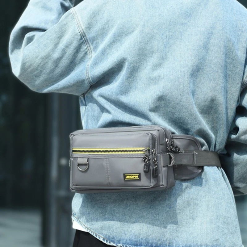 

New Men Fashion Crossbody Bag Work Wear-resistant Chest Bag Anti-splashing Oxford Cloth Running Mobile Phone Bag Waist Pack