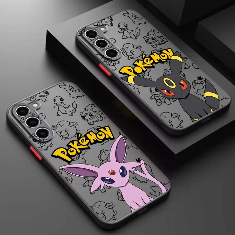 

P-Pokemons Animation Art Phone Case For Samsung Galaxy S25 S24 S23 S22 S21 S20 S10 S9 Ultra Plus FE 5G Frosted Translucent