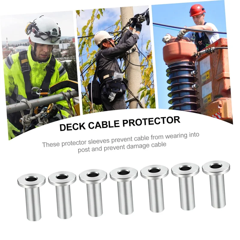 ABLJ Stainless Steel Protector Sleeves For 1/8Inch Wire Rope Cable Railing, Cable Railing Kit For Wood Posts DIY Balustrade